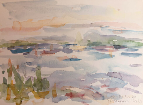 Jan Pter Thorbecke, Aquarell "Am Bodensee" 2018